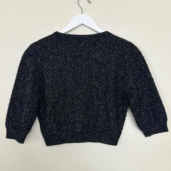 Marc Jacobs Cropped 3/4 Sleeve Wool Blend Multi-Colored Cardigan Shrug - Picture 6 of 8